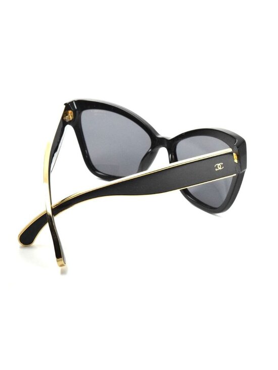 Chanel 5271 622/T8 Black & Gold / Gray Polarized Sunglasses main image 6